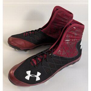 New Under Armour Highlights Football Cleats Wine And Black Size 15